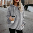 Women's Polerones Fleece Hoodie Pullover fall Winter Zipper Pocket Sweatshirt