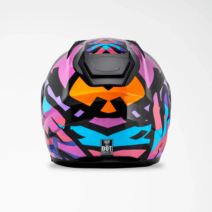 Voss 989 Moto-V Rei TopRockr Full Face Gloss Motorcycle Helmet