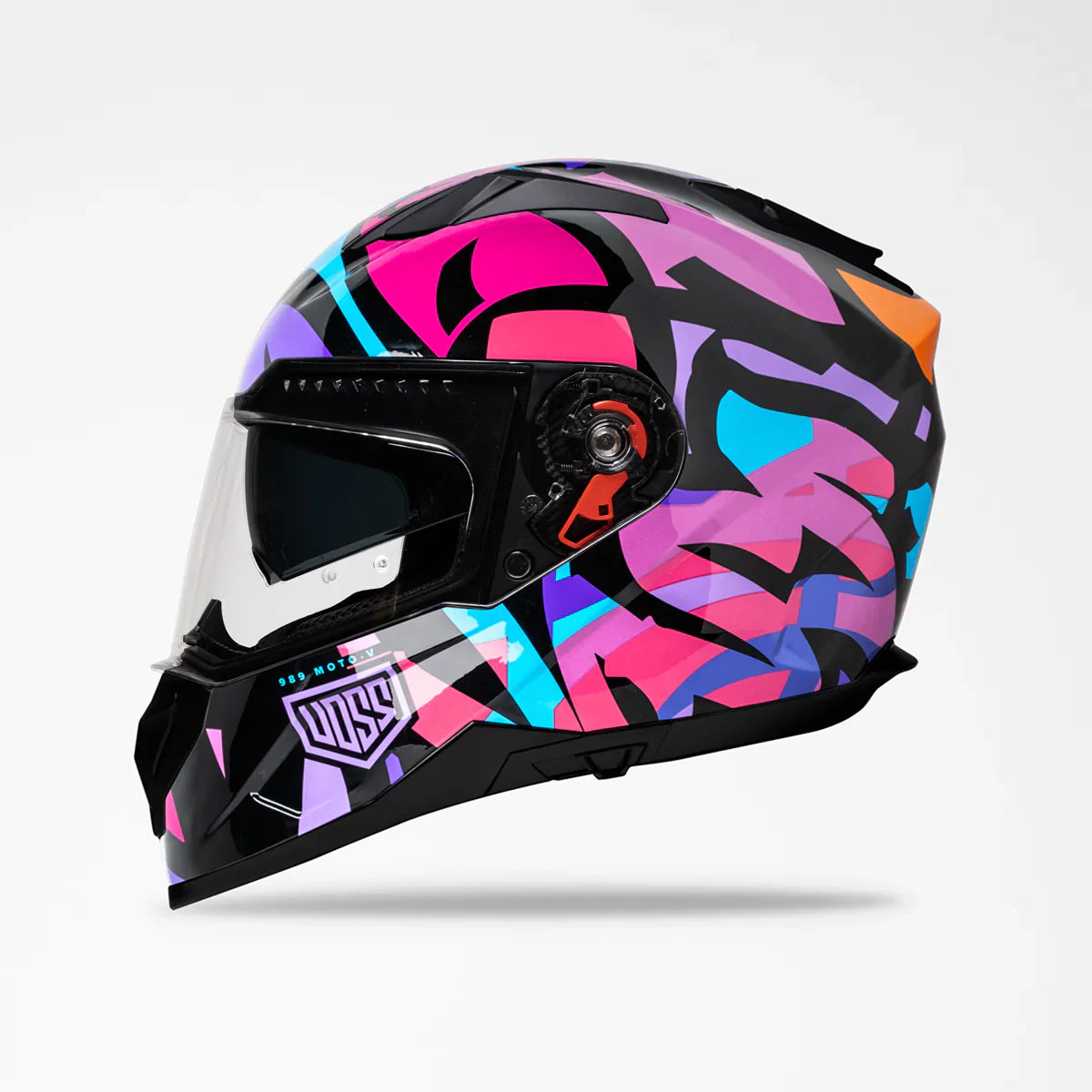 Voss 989 Moto-V Rei TopRockr Full Face Gloss Motorcycle Helmet
