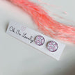 Pink Heart Glass Photo Studs