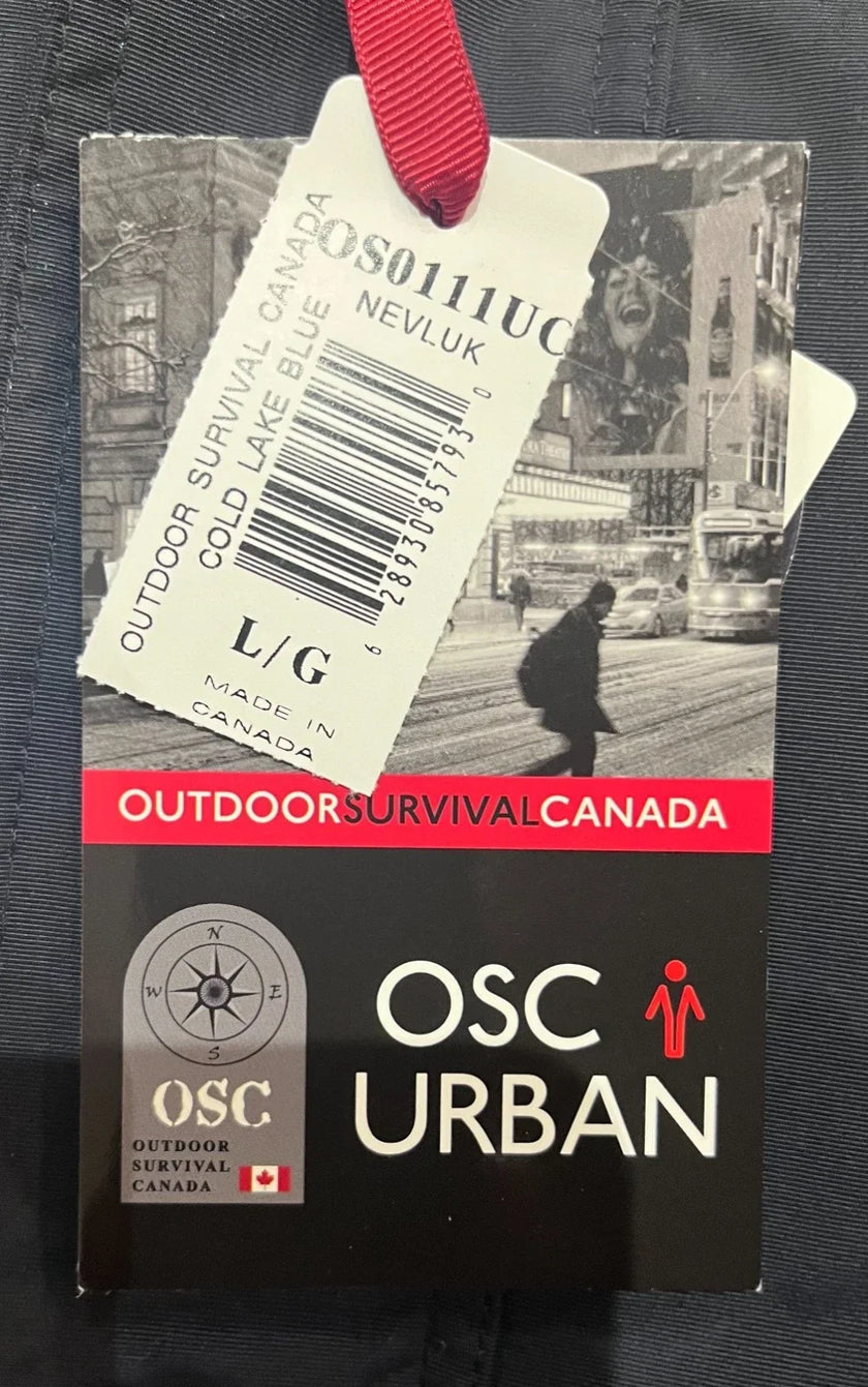 Outdoor Survival Canada Men's Nevluk UC -20°C Urban Down Parka - Large, Cold Lake Blue - ON DISPLAY
