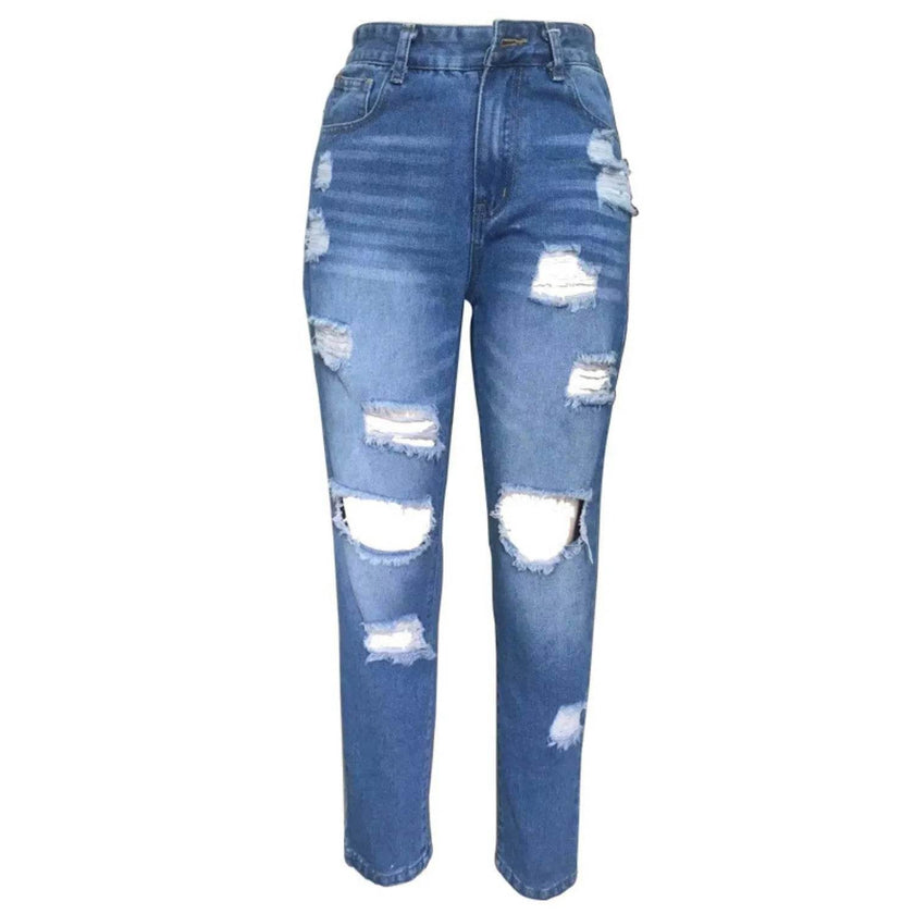 Ripped Slim Fit Baggy Jeans Pant For Women
