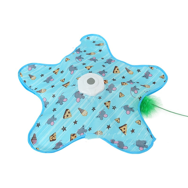 Interactive Hide & Seek Cat Toy – Electric Hunting Dome with Concealed Feather Wand for Indoor Cats