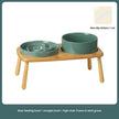 Ceramic Slow Feeder Dog Bowl with Stand, Anti-Choking Tip-Proof