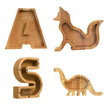 Wooden Animal & Alphabet Piggy Bank – Kids Holiday Gift, A–Z & Animal Styles