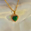 Colorful Rhinestones Heart-shped Necklace Love Gold Clavicle Chain Ins Personalized Jewelry For Women Valentine's Day