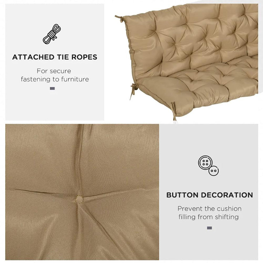 59'' X 38'' Tufted Bench Cushion For Outdoor Furniture, 3-Seater Replacement For Swing Chair, Patio Sofa Couch, TIKTOK Prohibits Sales