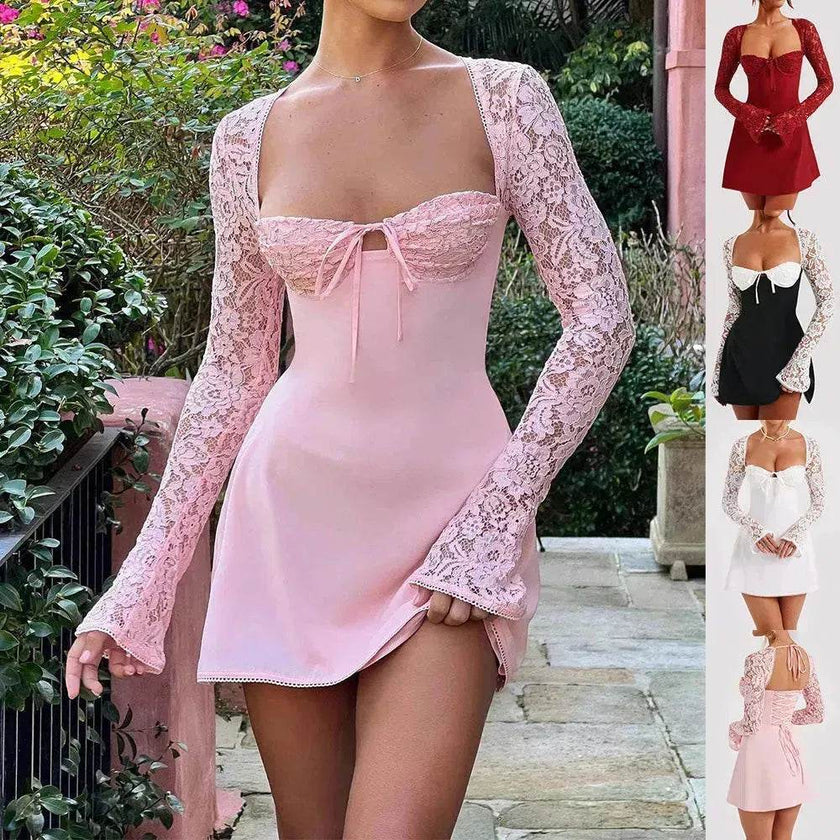 Short  Mini Dress Low Back Mini Dress for Cocktail Evening Party Events.