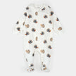 Footed Sleeper | Turkey Print on Off-White | Petit Lem