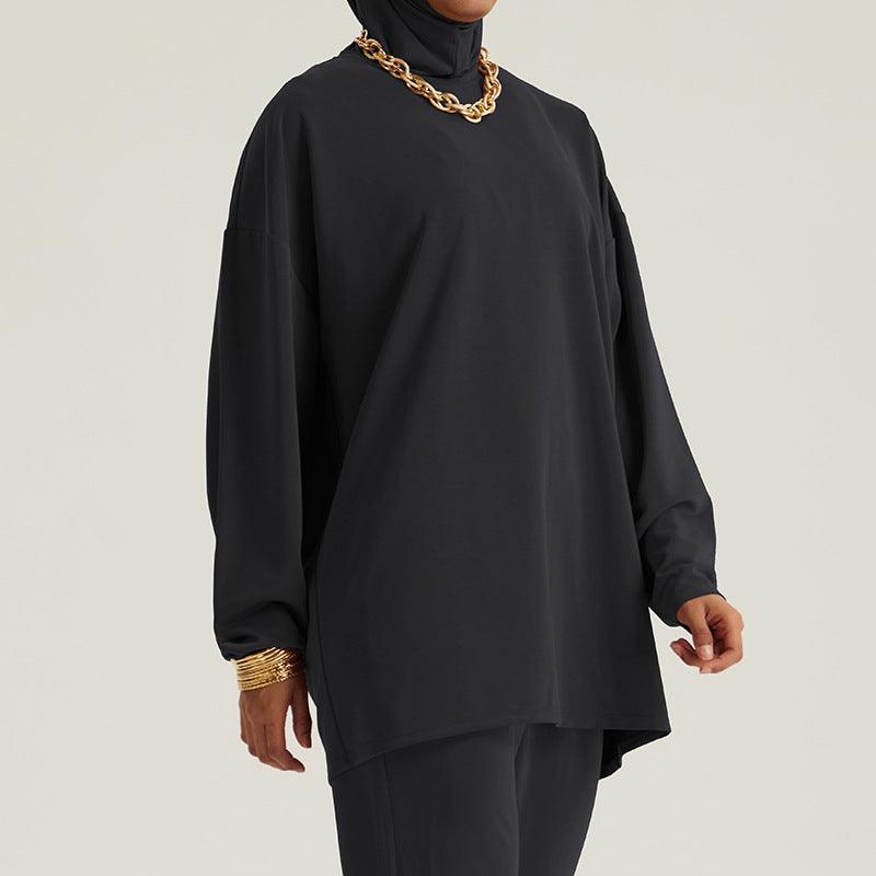 Middle Eastern Muslim Women's Loose Outerwear Long Sleeve Pants Suit