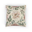 Vintage Floral Woven Pillow | Tapestry Rose Leaf Throw Pillow
