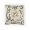 Vintage Floral Woven Pillow | Tapestry Rose Leaf Throw Pillow