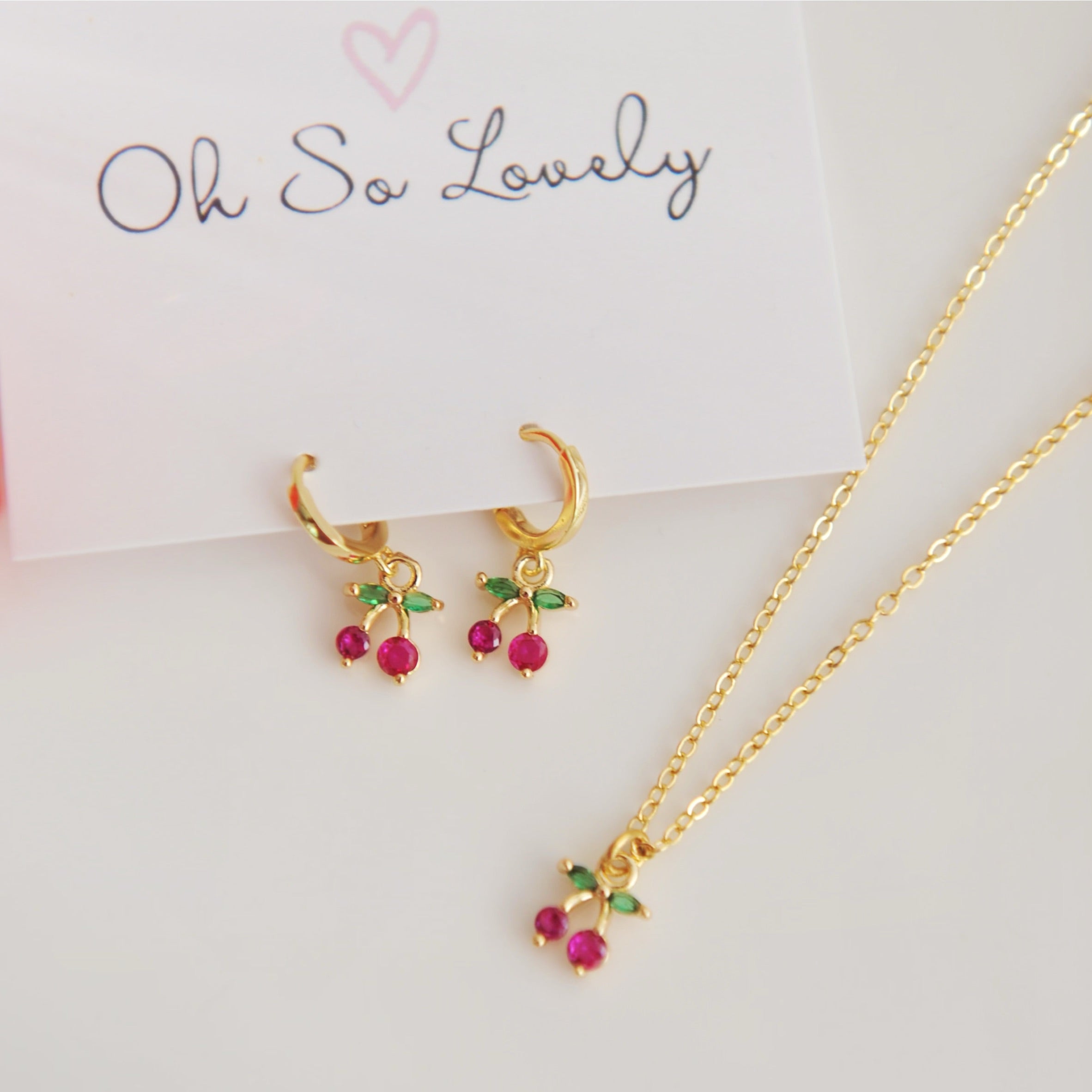 Annie Cherry Huggie Hoops
