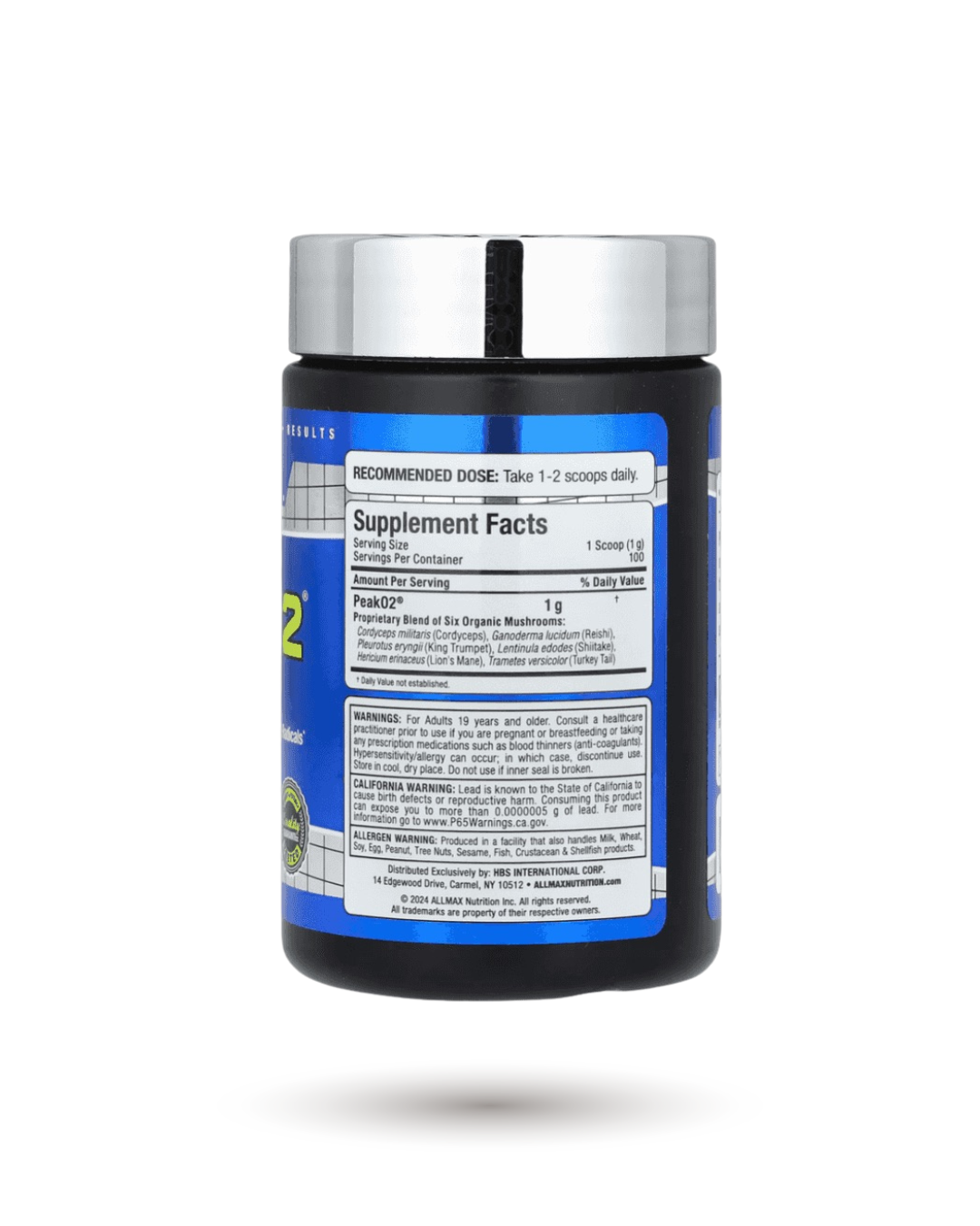 ALLMAX PeakO2 Mushroom Supplement for Performance