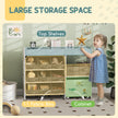 Qaba Kids Storage Unit, 11 Fabric Bins, MDF Cabinet, Top Shelves, 3 Stickers, ASTM Certified, Ages 3-8, White