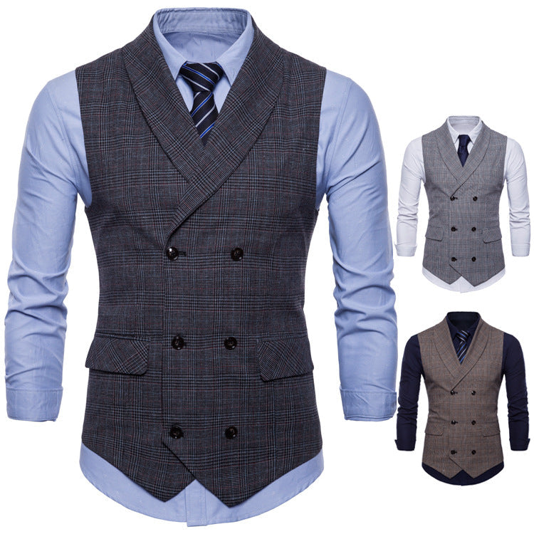 Men's Slim Fit Business Waistcoat – Double Breasted Suit Vest