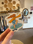 Kactus Blue Skateboard Girl Sticker