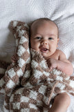 Chocolate Milk & White Check Print Lovey