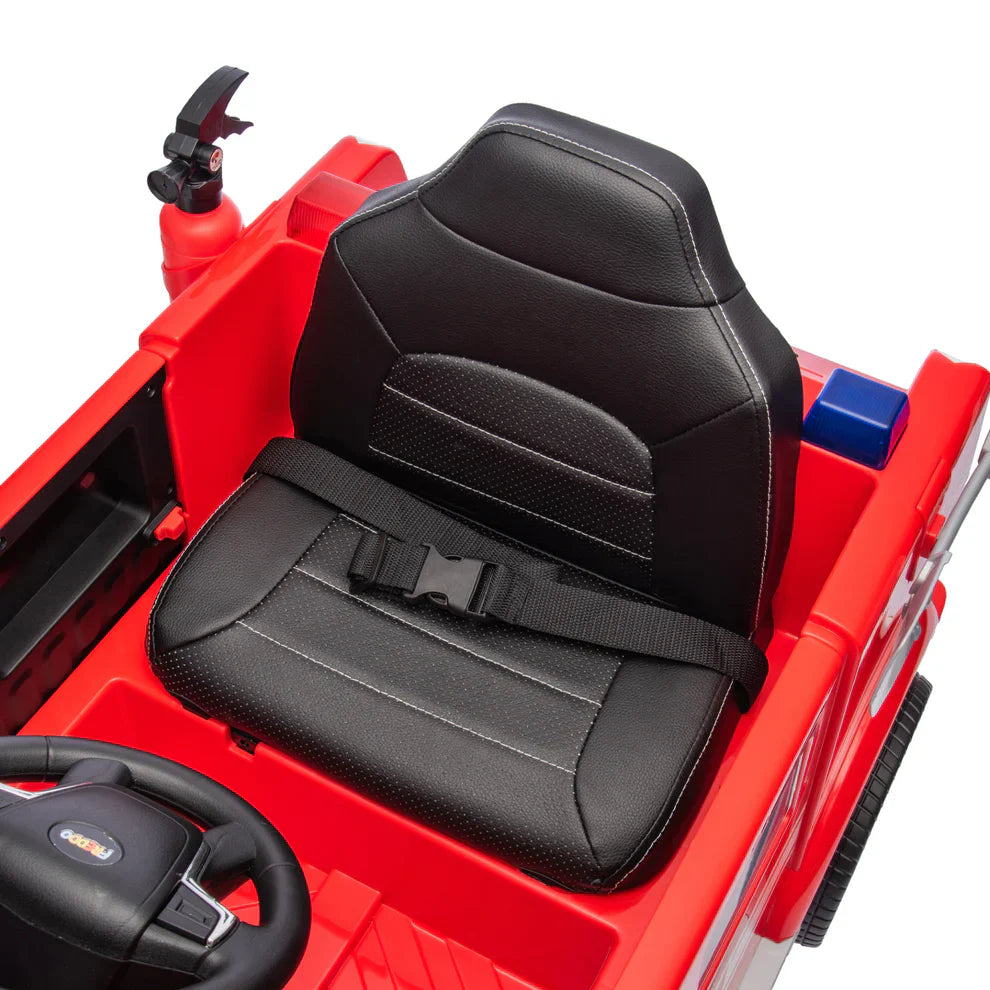 Voiturette électrique pour enfant 2025, modèle camion de pompier 12V DELUXE, avec télécommande.