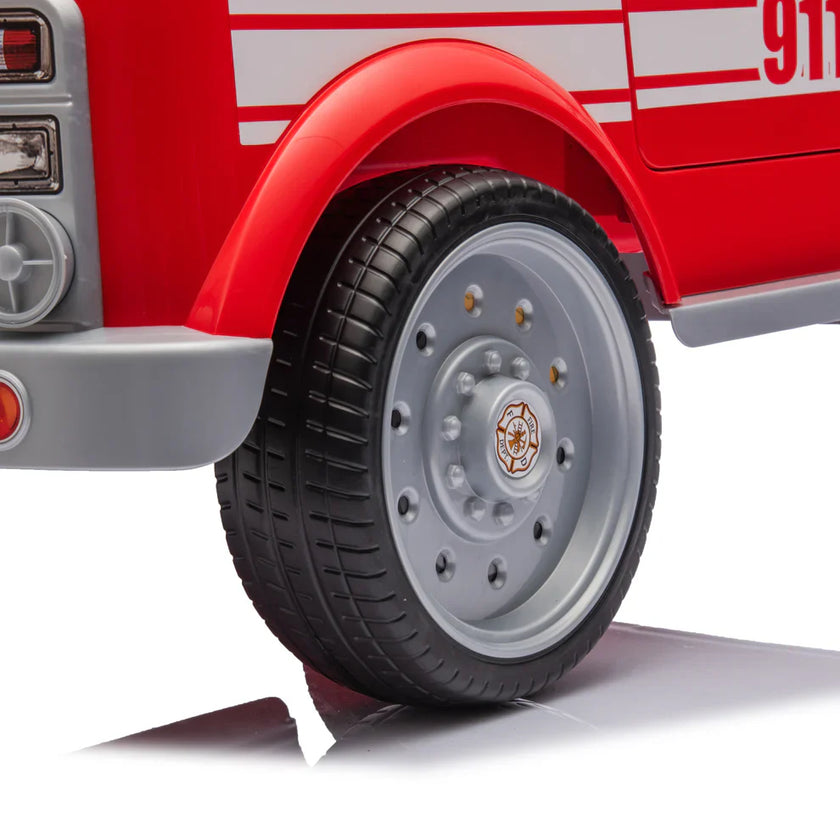 Voiturette électrique pour enfant 2025, modèle camion de pompier 12V DELUXE, avec télécommande.