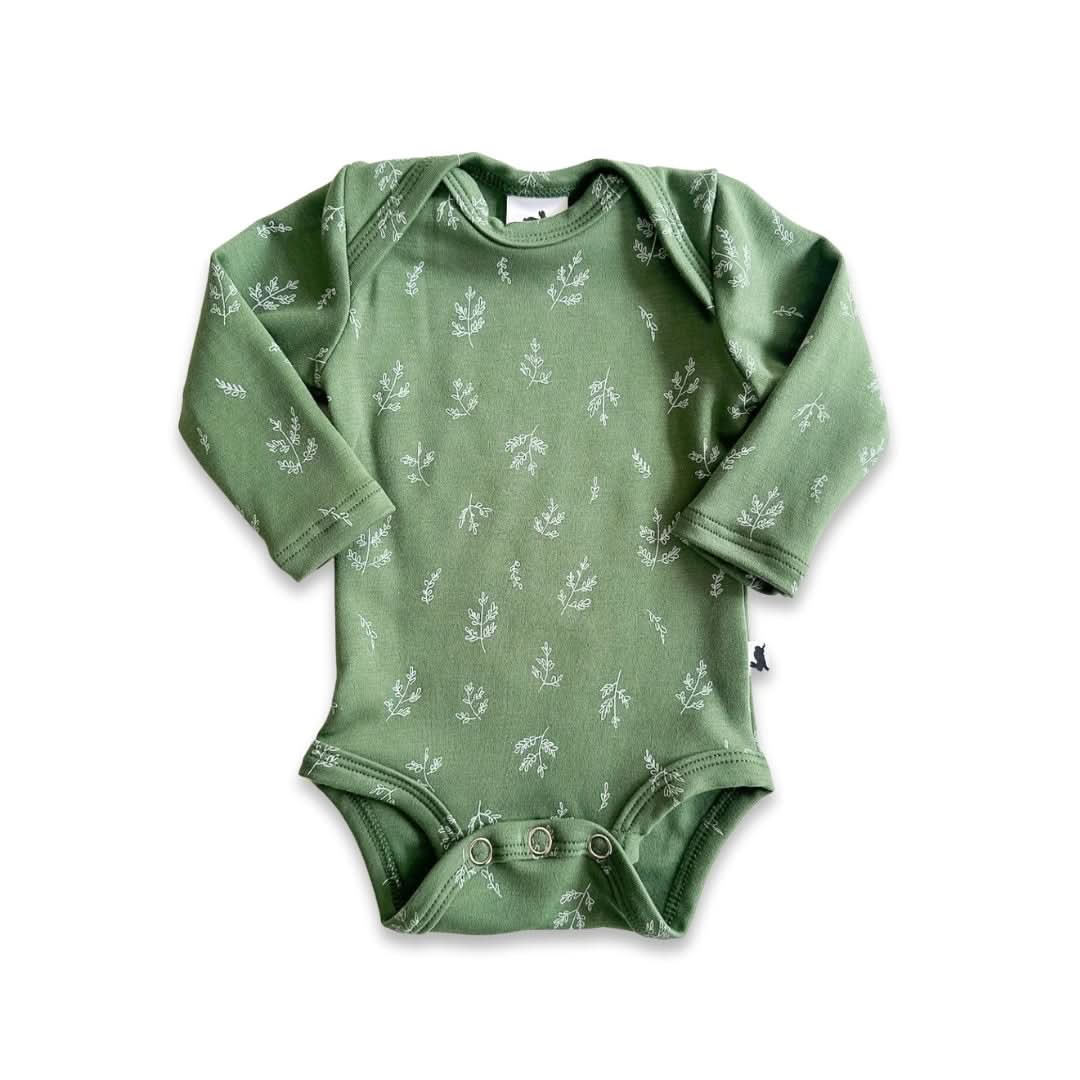 Baby Long-Sleeve Bamboo Onesie | Ditsy Snails