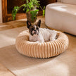 Round Plush Pet Bed – Fluffy Rabbit Fur Cat & Dog Mat, Washable Winter Warm