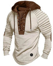 Spring And fall Pure Color Tied Hoodie Street fashion Bronzing Lacing Sweatshirt