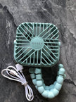 USB Powered summer heat Handheld fan with stand and Night light