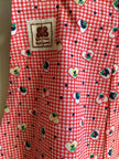 Butterflies in Ballgowns floral heart red & white Gingham Short Overalls