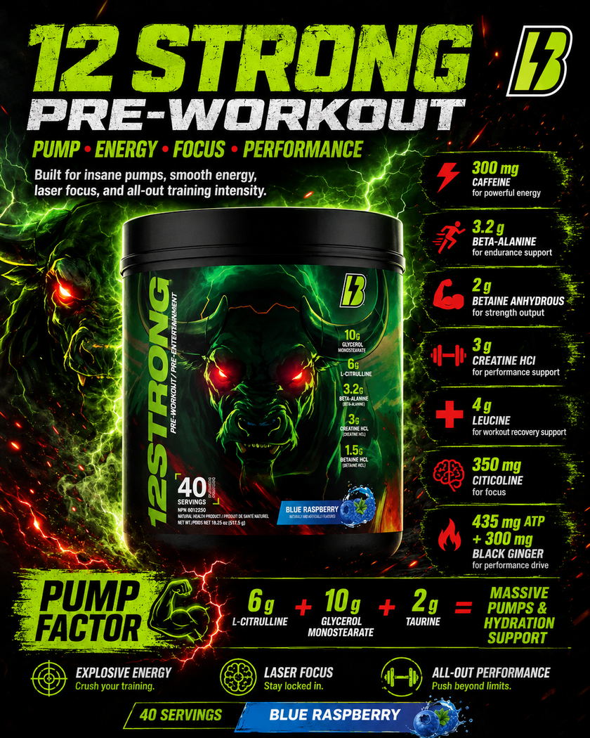 Bull Nutrition 12 Strong Pre-Workout