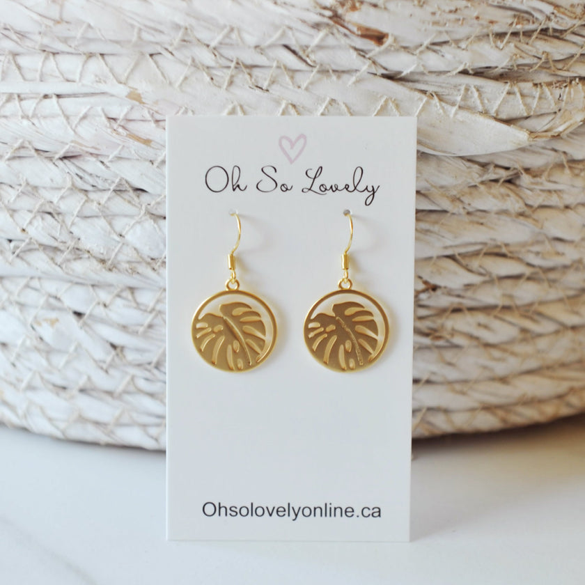 Maeve Monstera Earrings