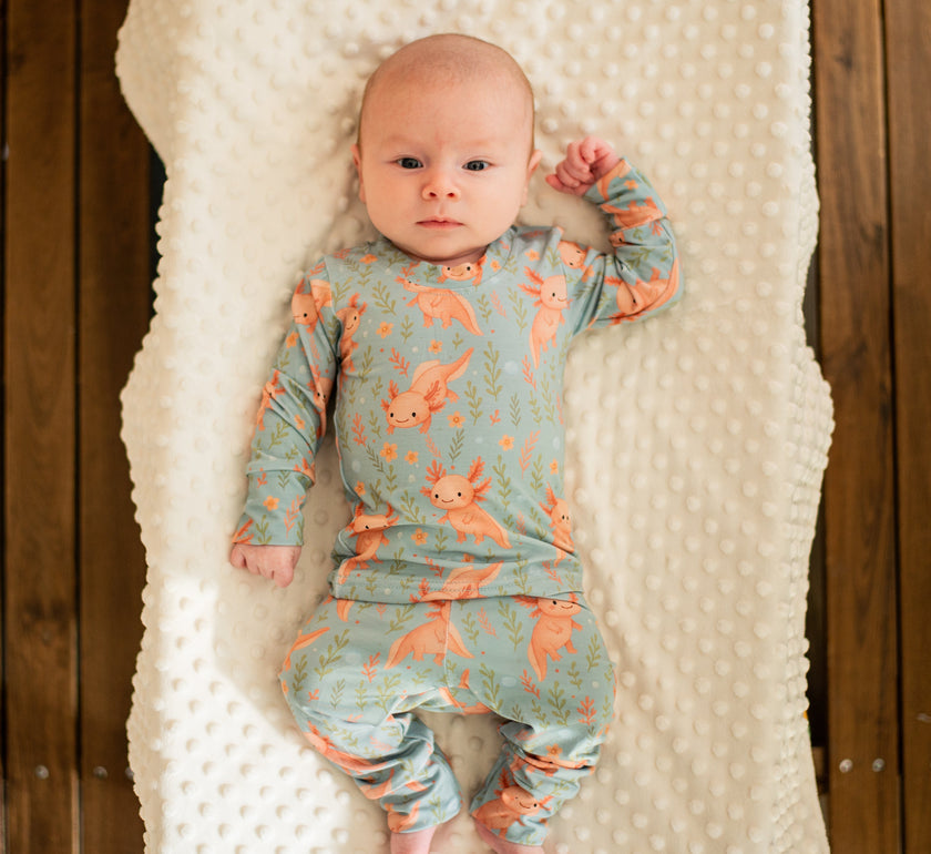 Pyjama 2 pièces en bambou – Axolove ♥️(Axolotl)