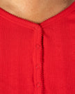 Red Two Piece Long Pajama Set
