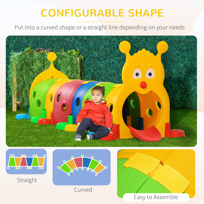 Qaba 107 Inch Kids Play Tunnel Climb-N-Crawl Outdoor Indoor Play Equipment