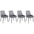 Blake Vegan Leather Modern Dining Chairs with Diamond Tufting-Set of 4-Grey