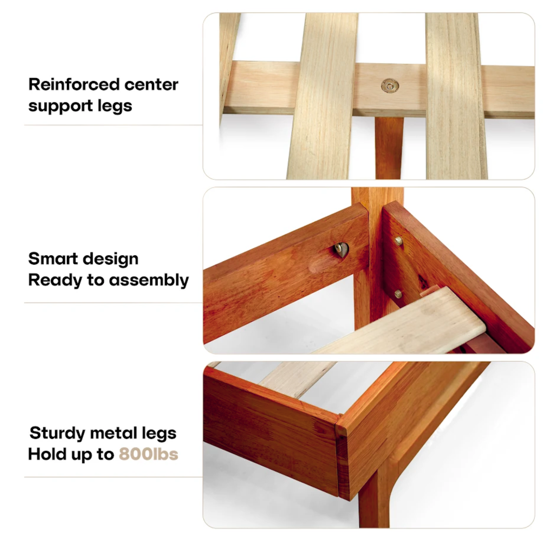 Elara Solid Wood Bed Frame
