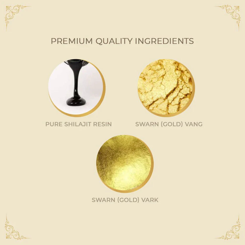 Résine de Shilajit Pure Upakarma Ayurveda avec poussière d'or