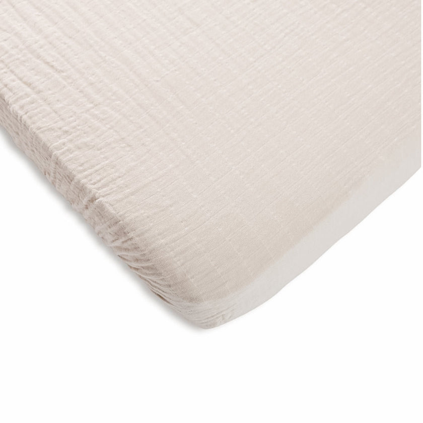 Organic Cotton Muslin Crib Fitted Sheets - Ivory