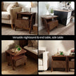 Rum Solid Wood Nightstand