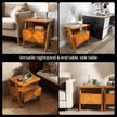 Rum Solid Wood Nightstand