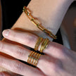 ORELIA Bague en forme de panier tressé à double bande torsadée