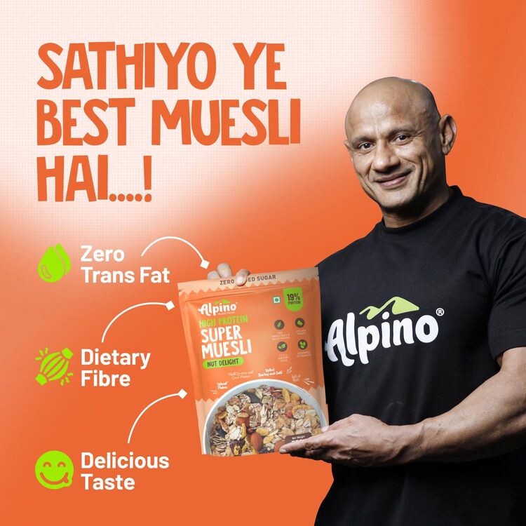 Super Muesli Nut Delight - 69% de céréales complètes, 20% de fruits secs et de noix, fruits infusés sans sucre ajouté - Riche en protéines et en fibres - Céréale de petit-déjeuner haut de gamme |