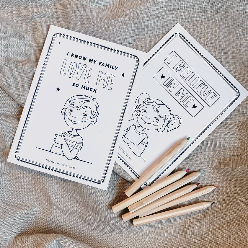 The Creative Sprout - Affirmation Colouring Pages for Kids – Mindfulness Activity