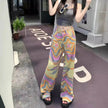 Real Shot American Retro High Street Graffiti XINGX Rendering Baggy Jeans Pant For Women
