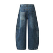 American Style Vintage Stripe Pocket Stitching Machete Baggy Jeans Pant For Men And Women