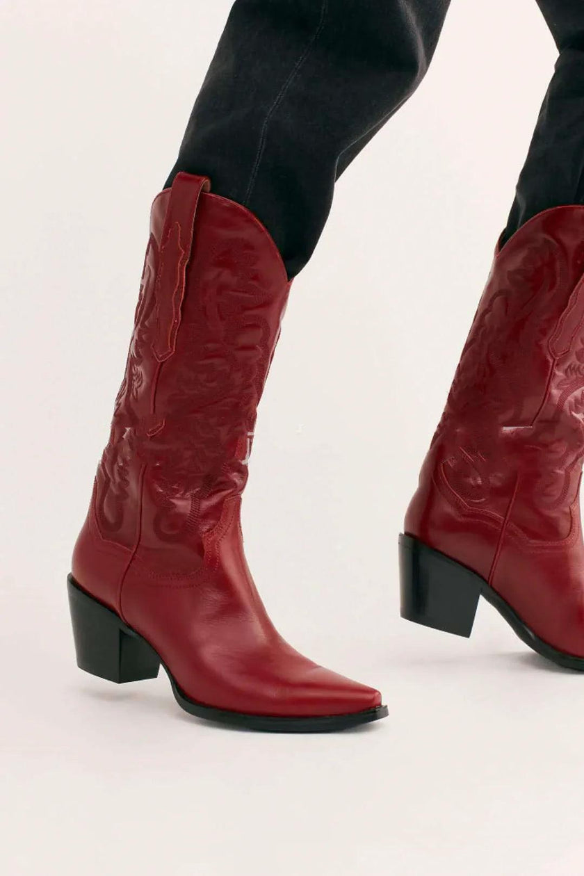 Artificial PU European And Beautiful Leather Sleeve Martin Boots for Women