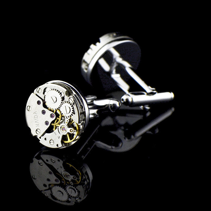 Men's Mechanical Movement French Shirt Cufflinks – Silver Copper Formal Cufflinks | Canada & USA