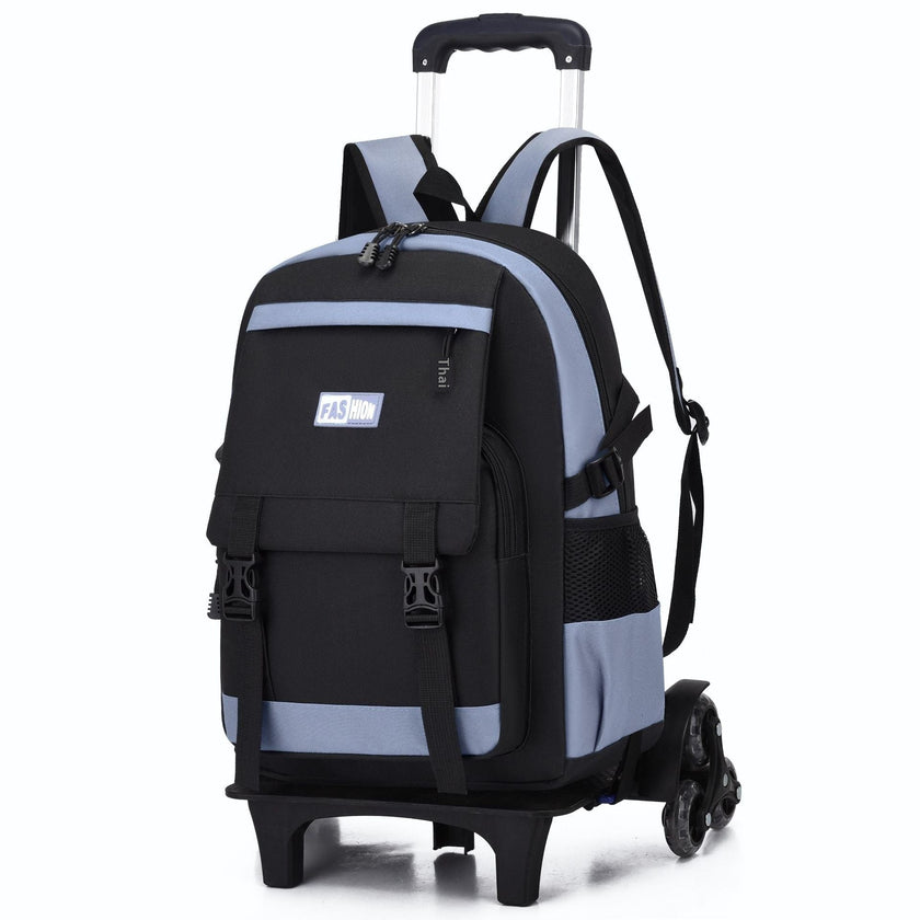 Kids Large Capacity Trolley School Backpack with Wheels – Primary School Pull Rod Bag