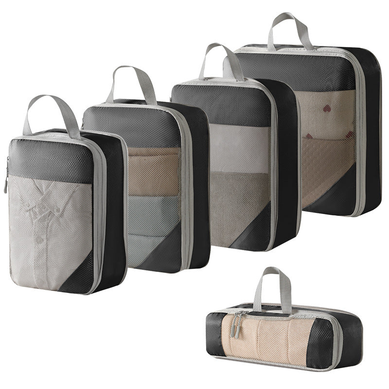 Travel Compression Packing Cubes Set – Mesh Storage Bags for Luggage