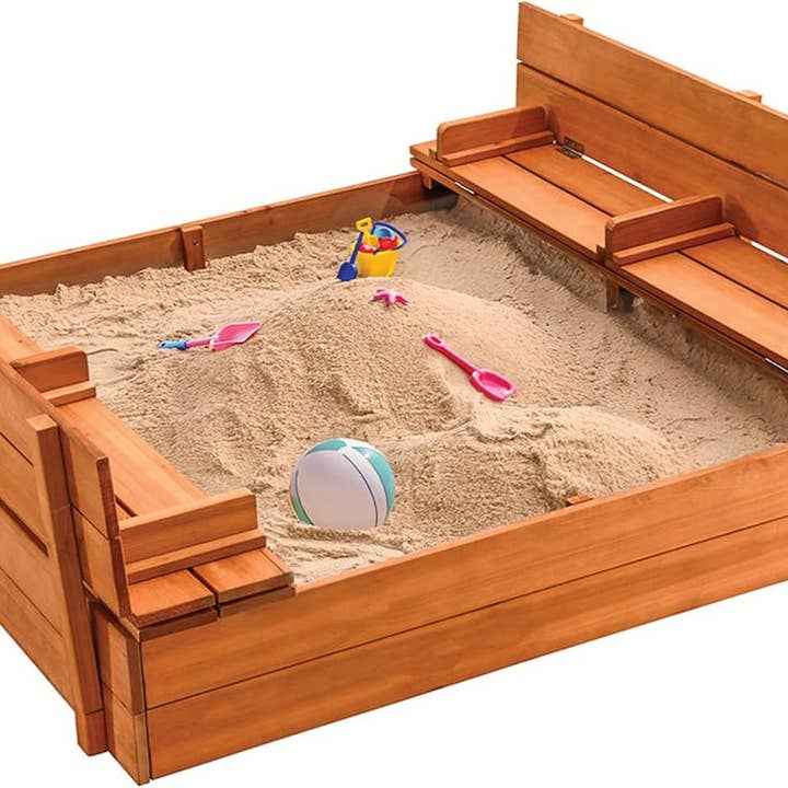 Play22 - Large Wooden Kids Sandbox with Lid